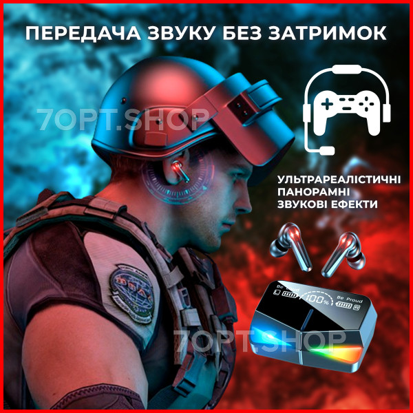 Бездротові TWS навушники M28 із зарядним кейсом ігрові Bluetooth 5.3
