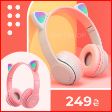 Бездротові навушники з RGB вушками та мікрофоном VZ23/P47 (Рожевий)