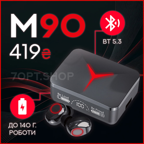 Бездротові TWS навушники з сенсорним управлінням TWS M90