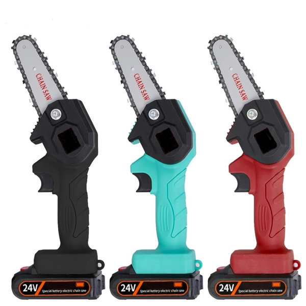 Акумуляторна ланцюгова міні пила 4 дюйми (10.16см) 24Vf - 2000 mAh Li-ion для обрізки дерев та розпилювання дров